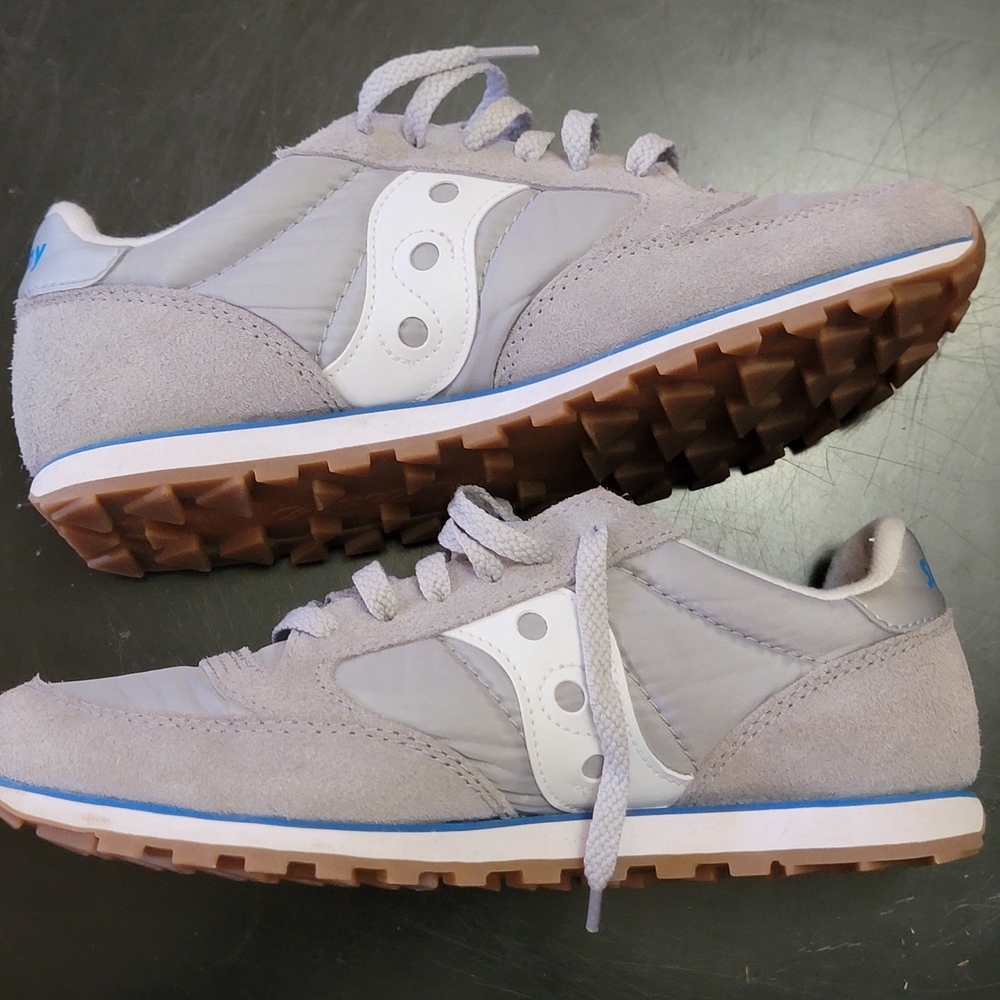 Saucony Jazz Low Pro Sneakers Gray White and Blue - Picture 2 of 10